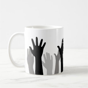 Mug Silhouette des mains levées, levage de mains, prot
