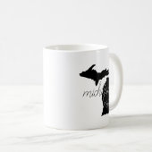 Mug Silhouette D'État Avec Typographie Du Michigan (Devant droit)