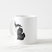 Mug Silhouette D'État Avec Typographie Du Michigan (Devant gauche)