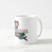 Mug Silhouette d'état rétro de Louisiane (Devant droit)