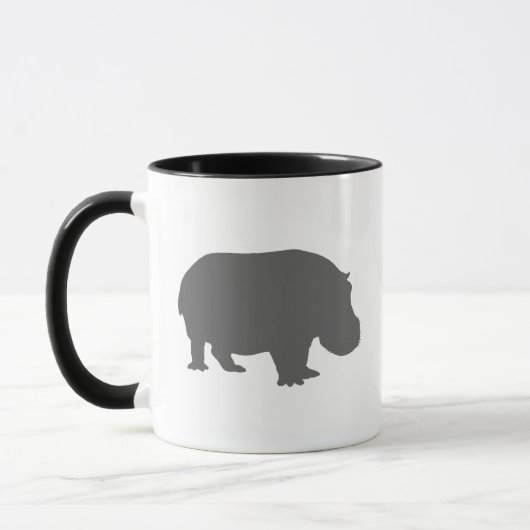 Mug Silhouette d'hippo gris (Gauche)