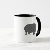 Mug Silhouette d'hippo gris (Devant droit)