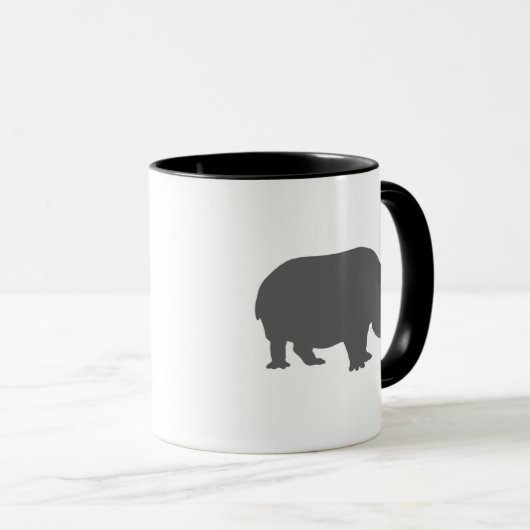 Mug Silhouette d'hippo gris (Devant droit)