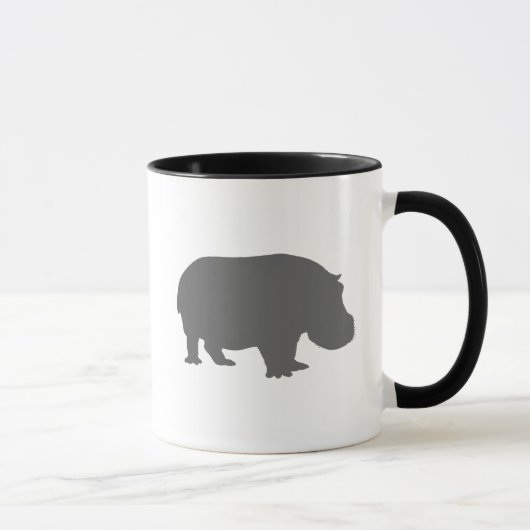 Mug Silhouette d'hippopotame gris (Droite)
