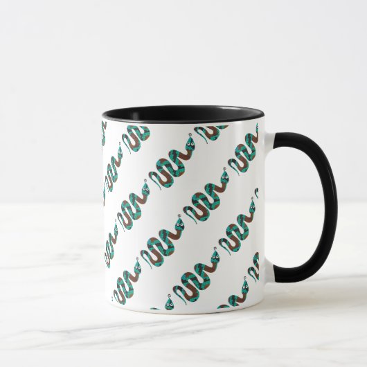 Mug Silhouette d'impression Brown et Turquoise de serp (Droite)
