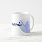 Mug Silhouette d'oiseau bleu clair minimaliste (Devant droit)