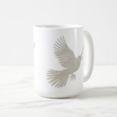 Mug Silhouette d'oiseau volant Tan Linen Scandinave (Devant droit)
