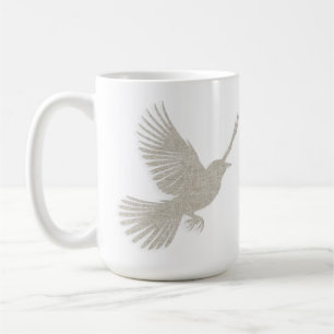 Mug Silhouette d'oiseau volant Tan Linen Scandinave