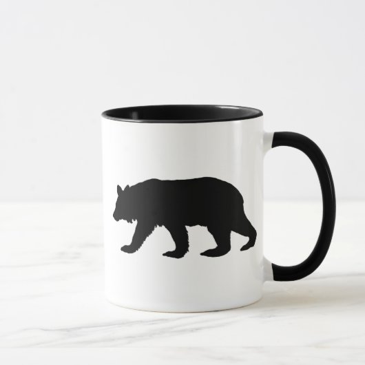 Mug Silhouette d'ours noir (Droite)