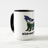 Mug Silhouette d'ours sauvage | Forêt rustique (Devant gauche)