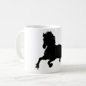 Mug Silhouette du cheval blanc noir (Devant gauche)