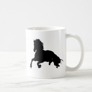 Mug Silhouette du cheval blanc noir