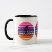 Mug Silhouette du circuit de vélo du coucher du soleil (Gauche)