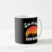 Mug Silhouette du coucher de soleil de San Diego (Devant droit)
