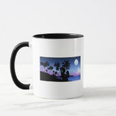 Mug Silhouette d'un couple embrassant sur la plage (Gauche)