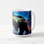 Mug Silhouette d'un ours montrant le paysage naturel (Devant droit)