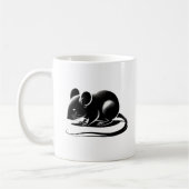 Mug Silhouette d'un rat curieux. (Gauche)