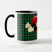 Mug Silhouette écossaise Terrier, Kelly plaid vert (Gauche)