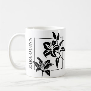 Mug silhouette élégante du lys tigre - Personnalis