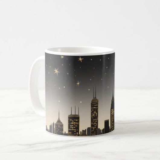 Mug Silhouette élégante d'une ville la nuit (Devant gauche)