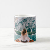 Mug Silhouette Femme Lac Alpin Nature (Centre)