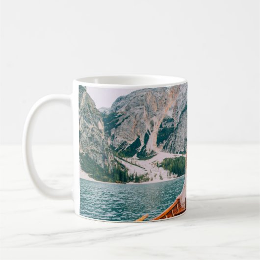 Mug Silhouette Femme Lac Alpin Nature (Gauche)