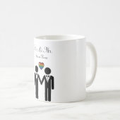 Mug Silhouette Gay Groom avec Rainbow Heart (Devant droit)