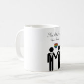 Mug Silhouette Gay Groom avec Rainbow Heart (Devant gauche)