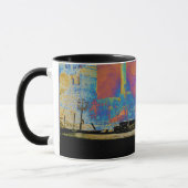 MUG SILHOUETTE HOMME MARCHANT À TRAVERS L'ART DES RUIN (Gauche)