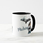 Mug Silhouette Michigan Avec Typographie (Devant droit)