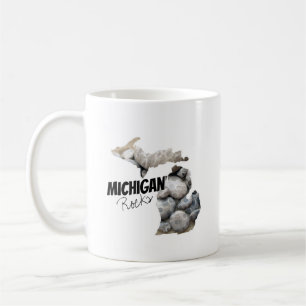 Mug Silhouette Michigan Remplie De Pierres Petoskey
