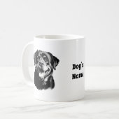 Mug Silhouette noir et blanc Rottweiler (Devant gauche)