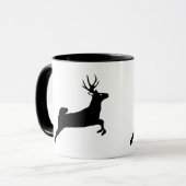 Mug Silhouette noir renne blanc (Devant gauche)