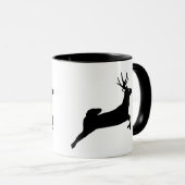 Mug Silhouette noir renne blanc (Devant droit)