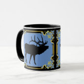 Mug Silhouette noire de buglage de taureau (Devant gauche)