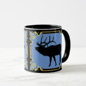 Mug Silhouette noire de buglage de taureau (Devant droit)