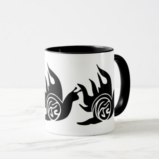 Mug Silhouette noire de l'escargot mignonne - Animal e (Devant droit)