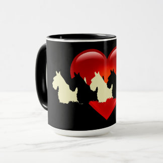 Mug silhouette noire de Terrier Écossais, zazzle noir