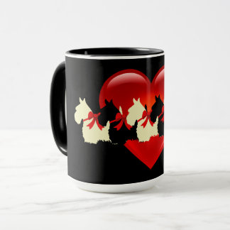Mug silhouette noire de Terrier Écossais, zazzle noir