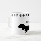 Mug Silhouette noire et blanche Musique de chiot (Devant gauche)