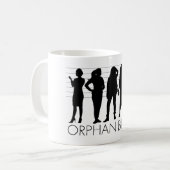 Mug Silhouette orpheline de caractère du noir | (Devant gauche)