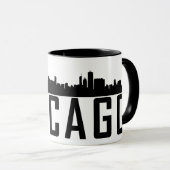 Mug Silhouette panoramique de Chicago City moderne (Devant droit)