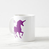 Mug Silhouette pourpre personnalisée de licorne belle (Devant gauche)