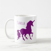 Mug Silhouette pourpre personnalisée de licorne belle (Gauche)