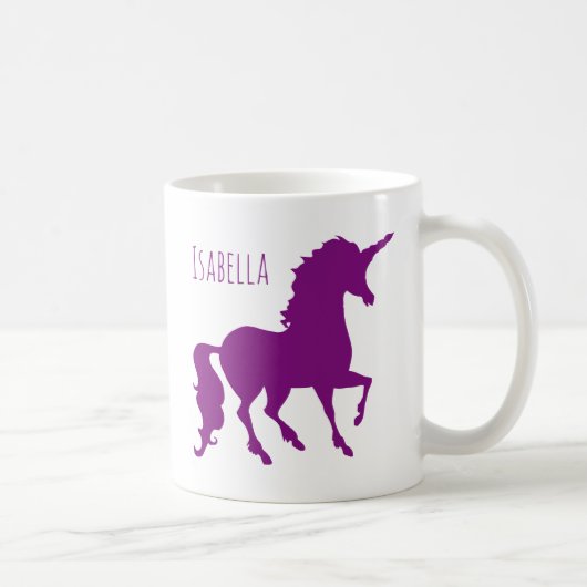 Mug Silhouette pourpre personnalisée de licorne belle (Droite)