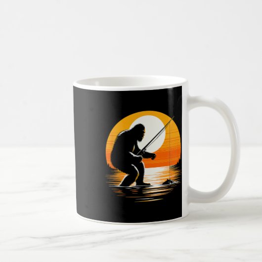 Mug Silhouette Rétro de Bigfoot Sasquatch Cache-Cache (Droite)