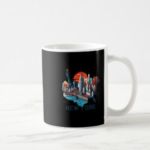 Mug Silhouette Rétro de la Skyline de New York 
