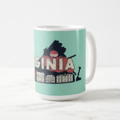 Mug Silhouette rétro de Virginie pittoresque (Devant droit)