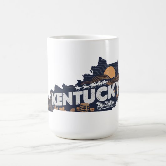 Mug Silhouette rétro panoramique du Kentucky (Centre)