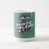 Mug Silhouette Rétro Scénique de Rhode Island (Centre)